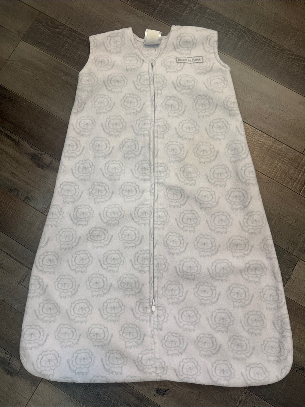 Halo White Sleep Sack with Subtle Lion Pattern